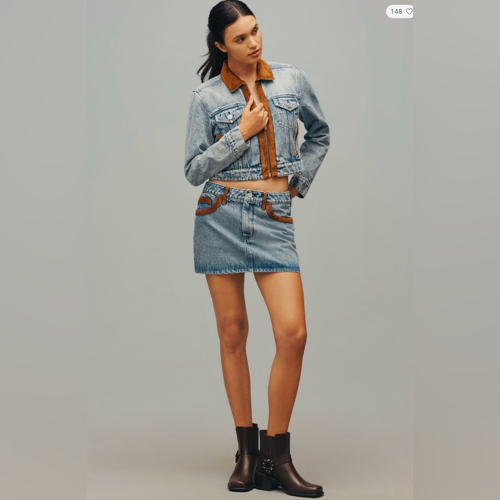 🆕NWT 💙 ANTHROPOLOGIE - BLANKNYC - “Rodeo Drive Denim Mini Skirt” 🤎 {Size: 26}